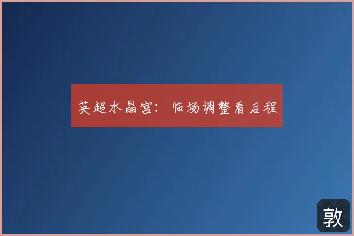 英超水晶宫：临场调整看后程